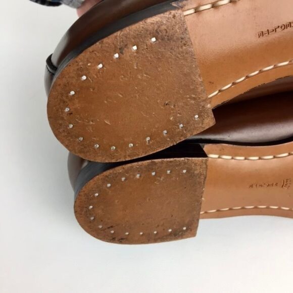 Vintage Lady Bostonian Womens Brown Leather Loafers Silver Buckle Detail size 6 - Picture 14 of 16